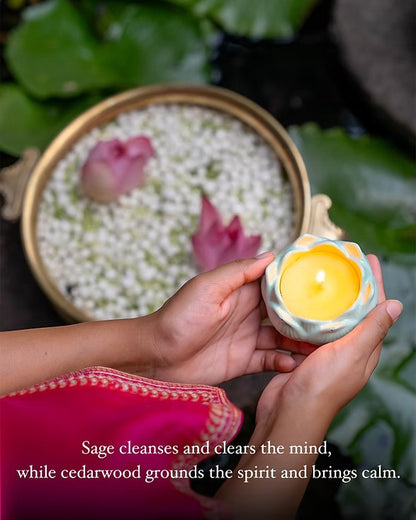 Sage & Cedarwood Lotus Candle